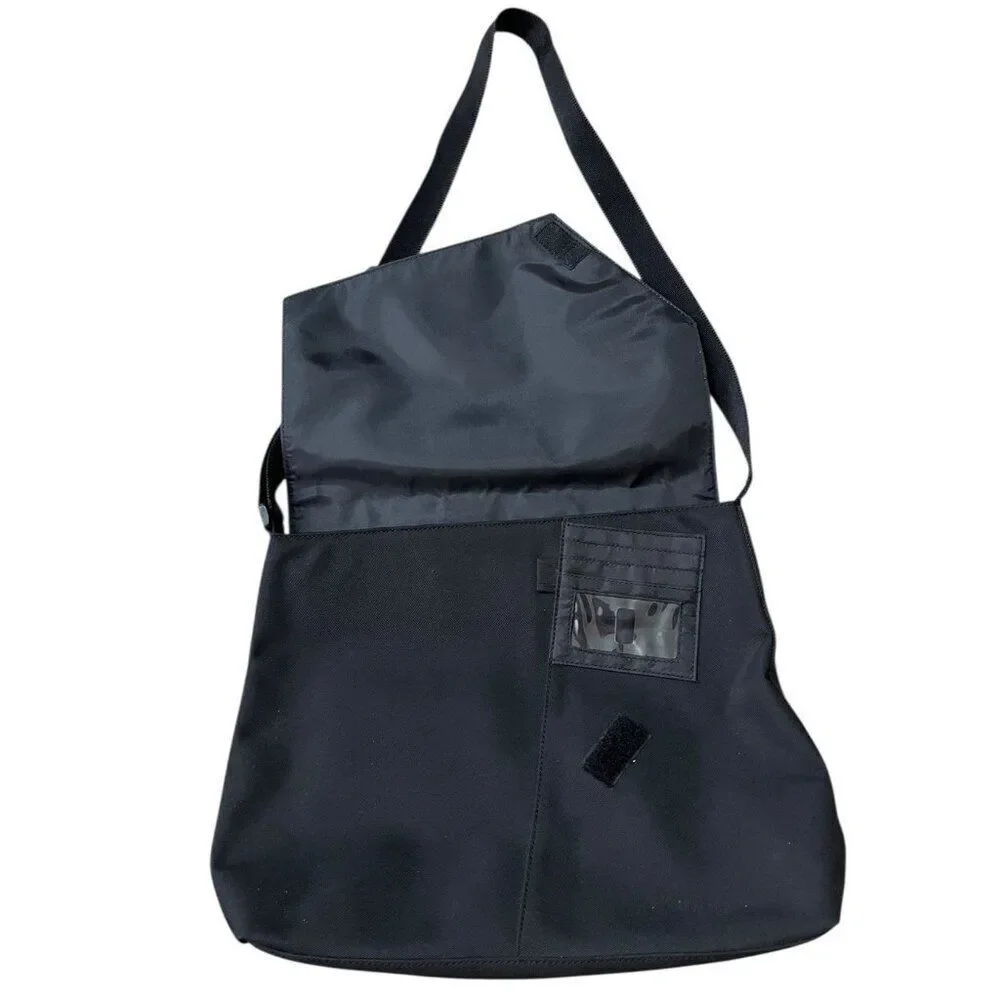 Tommy Hilfiger Nylon Black Messenger Bag Laptop Bag Shoulder Strap Travel Bag